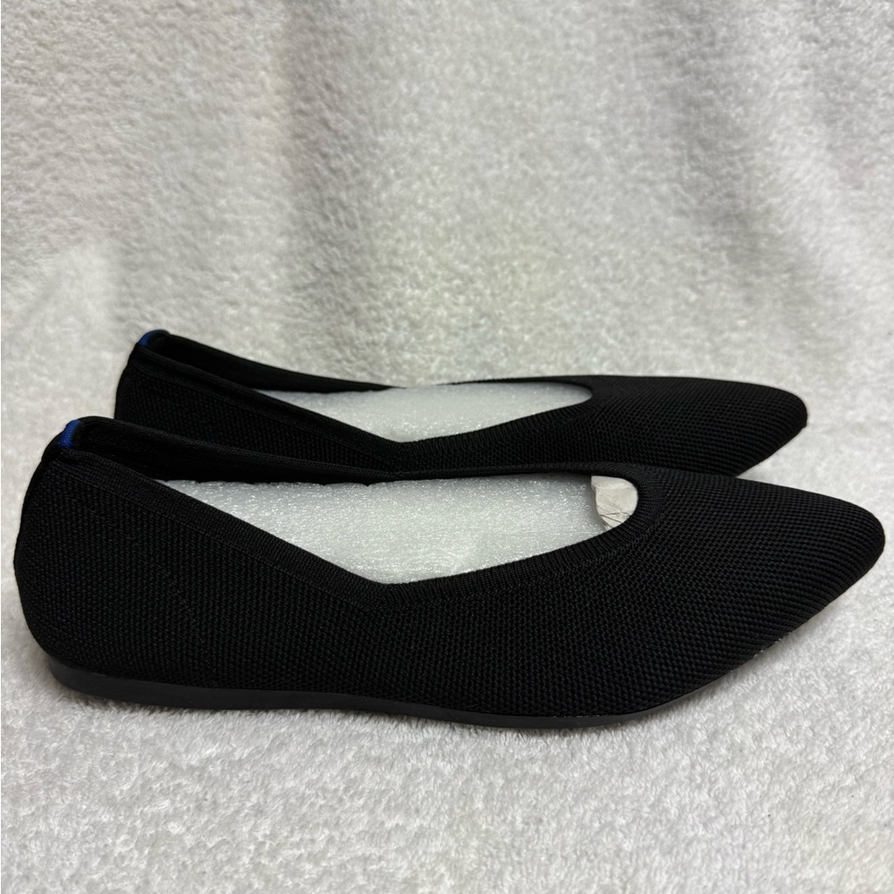 Black Mesh Pointed Toe Flats